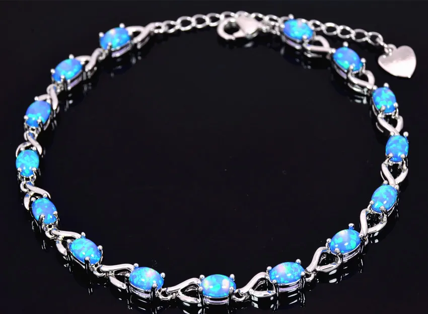 Wholesale & Retail Fashion Fine Blue Fire Opal Bracelet 925 Sterling