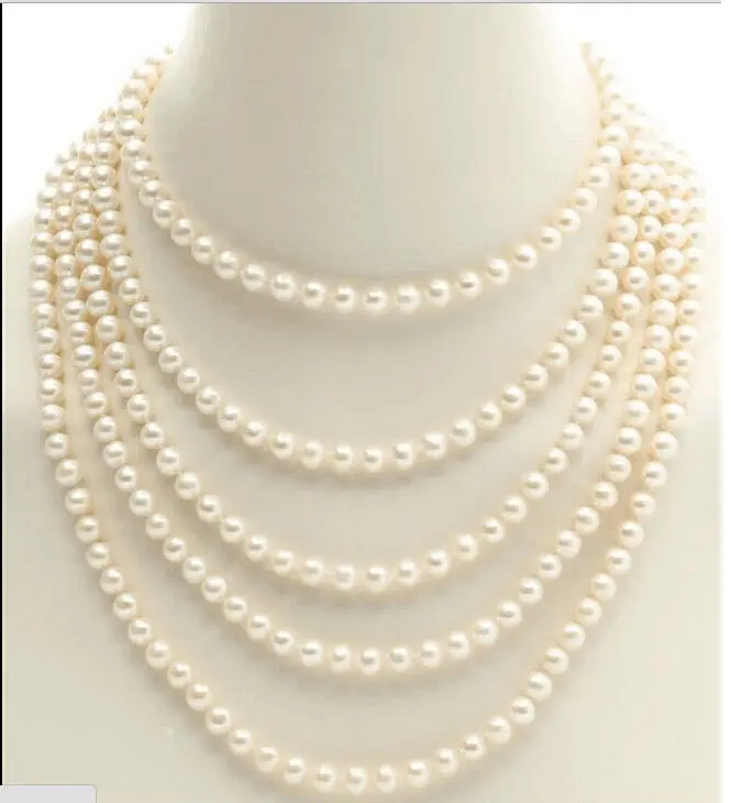 

single strands 8-9mm south sea round white pearl necklace100 inch 14k Gold Clasp