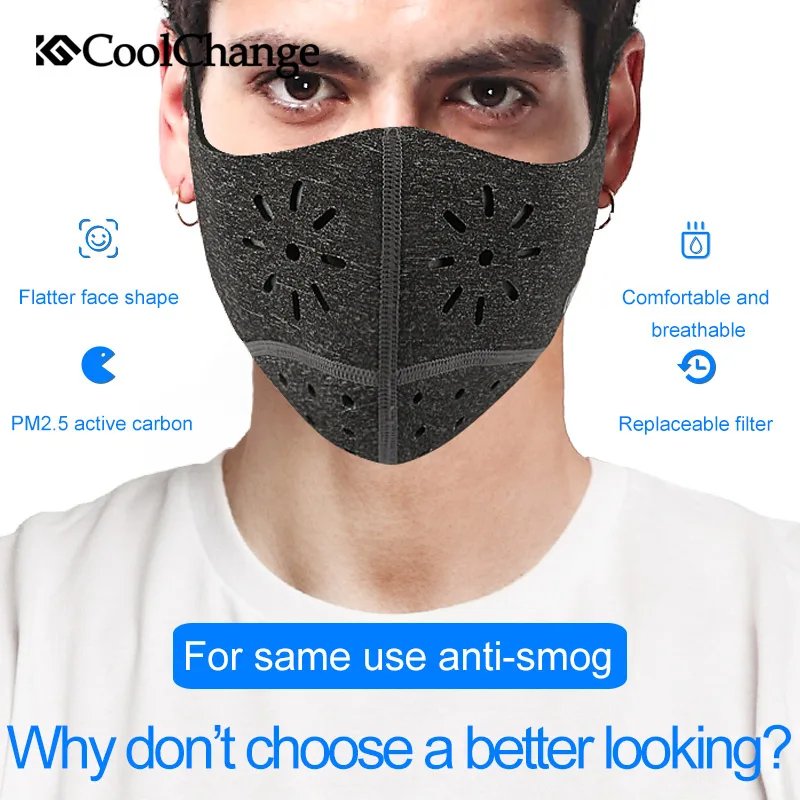 

CoolChange Anti-dust Cycling Face Mask Cover Bike Breathable Mask PM 2.5 Protection Cycling Half Face Shield Running Jogging Gym
