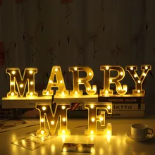 Светящийся светодиодный Ночной светильник лампа с английским алфавитом, цифрами, украшение для свадебной вечеринки, рождественские аксессуары для украшения дома