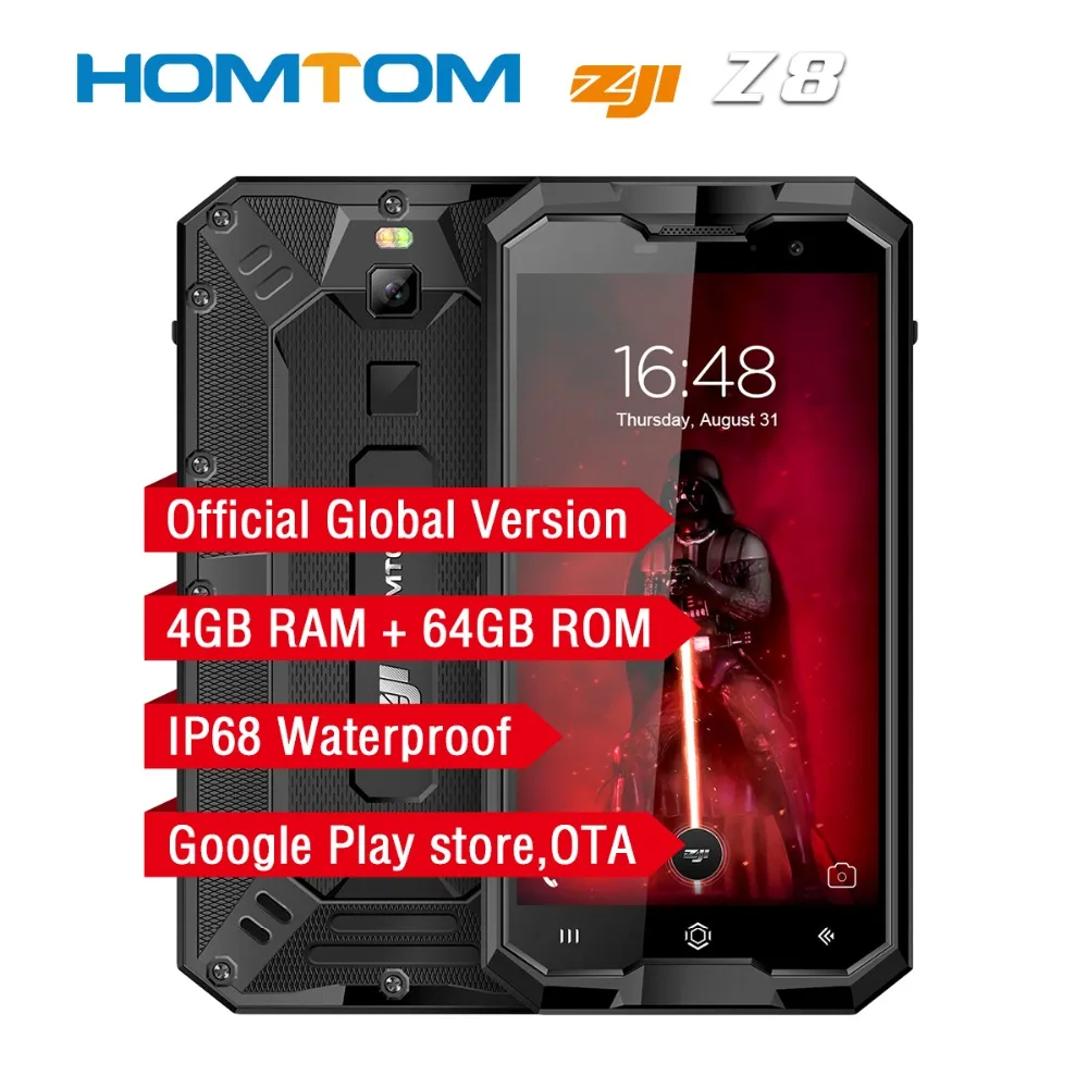 HOMTOM зоджи Z8 Водонепроницаемый мобильного телефона 4 Гб Оперативная память 64