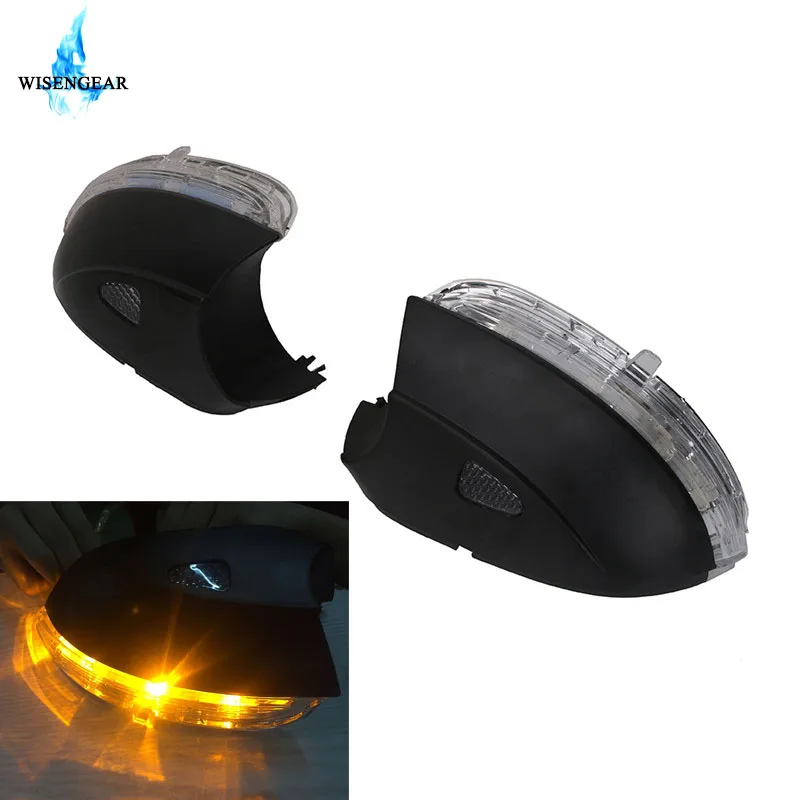 WISENGEAR L R Door Wing Rearview Mirror Cover Cap Turn Signal font b Lamp b font