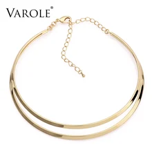 VAROLE модные двойные линии Золото Цвет крутящий момент колье для женщин себе Макси колье ювелирные изделия Colar Feminino