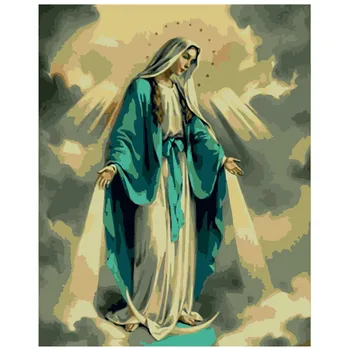 

Painting By Numbers DIY Dropshipping40x50 50x65cm Great and kind of the Virgin Figure Canvas Wedding Decoration Art picture Gift