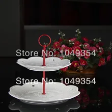 Слой в 2-х стилях торт стоять круглая сталь/красный керамические пластины обработки домашнего декора