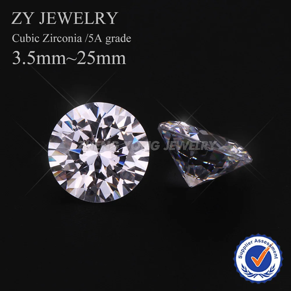 

100pcs AAAAA Grade 3.5~10mm White Loose Cubic Zirconia Stones Round Brilliant Cut CZ Stone Synthetic Gems For Jewelry