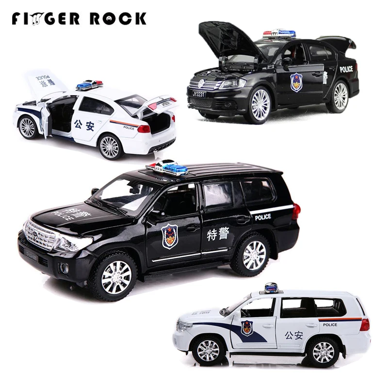 

1:32 Land Cruiser Police Auto Model Diecast Metal Pull Back Vehicle Toy 2 Color Simulation Alloy Car Birthday Gift for Children