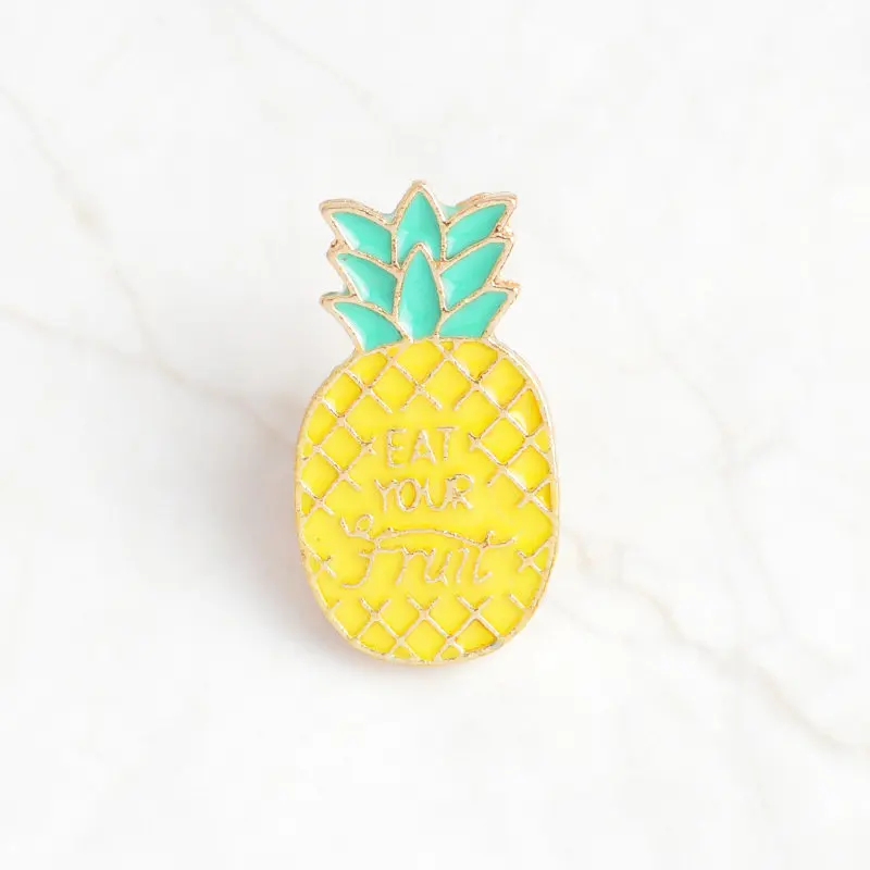DoreenBeads 1 шт. Модный цинковый сплав значок ананас книга Шаблон эмалированная брошь-кнопка пальто футболки воротник джинсы сумка шляпа украшения - Цвет: pineapple