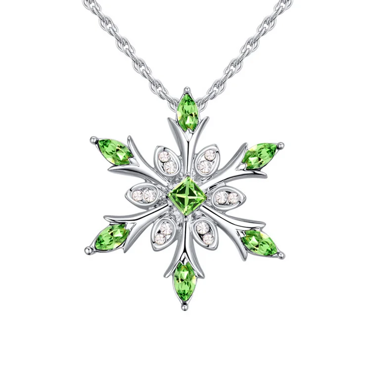 Новая подвеска из снежинки ожерелья Кристаллы от Swarovski Collier Femme ювелирные изделия для женщин цепочка без никеля Bijoux подарки - Окраска металла: 4