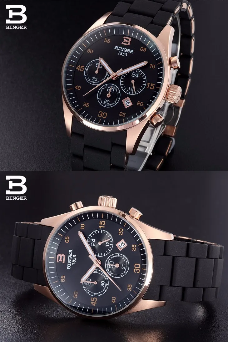 Лидер продаж Модные мужские столешницы Роскошные брендовые шесть цветов глубина водонепроницаемый 30 М часы хронограф спортивные военные часы Montre homme