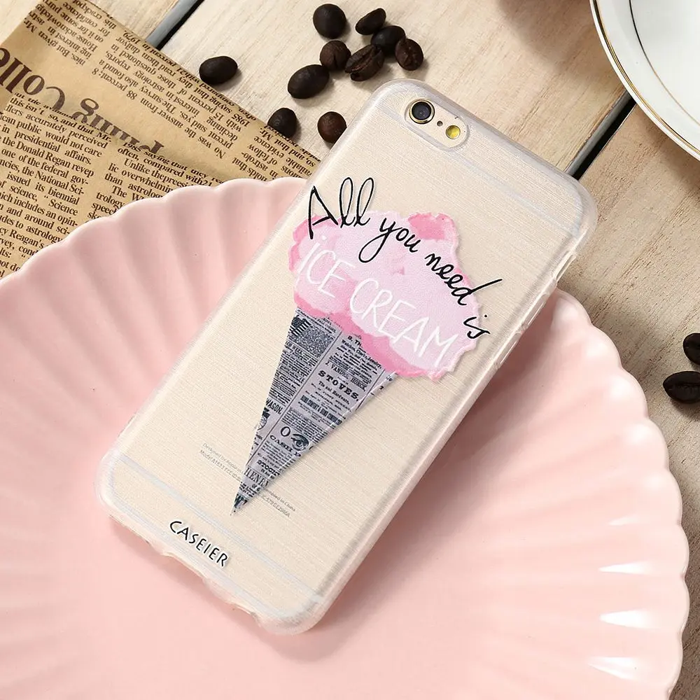 CASEIER Милый Летний рельефный мягкий чехол для телефона iPhone X 7 8 6 S чехлы из ТПУ с