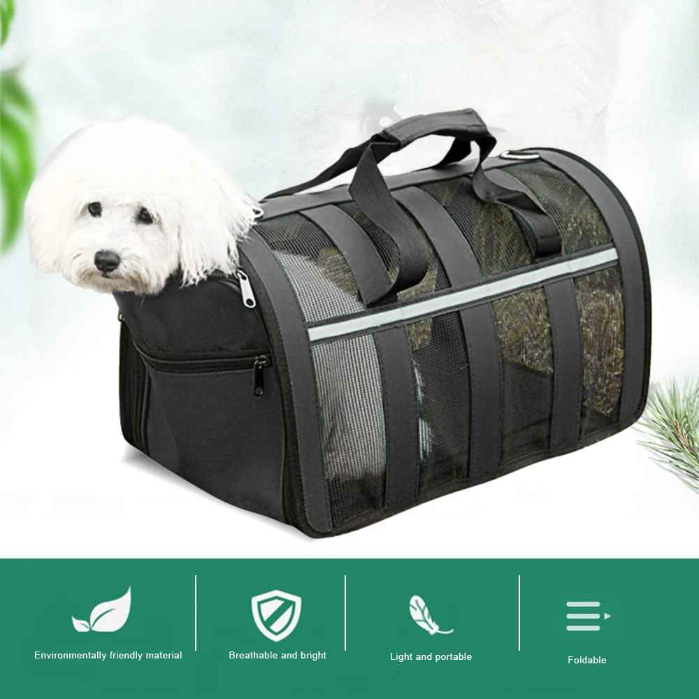 

Portable Pet Dog Carrier for Cats Dogs Backpack Messenger Kennel Outgoing Small Dog Travel Bag Soft Side Breathable Pet Carrier