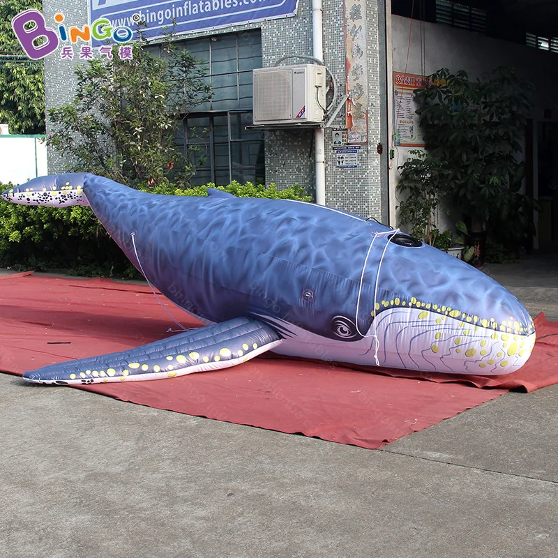5M Length Hanging Inflatable Humpback whale, Inflatable Blue Whale for Event Decorationin