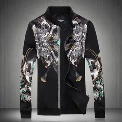 Китайский стиль, креативный 3d принт, модные мужские куртки и пальто, осень 2018, новинка, качественная роскошная мужская куртка, M-5XL