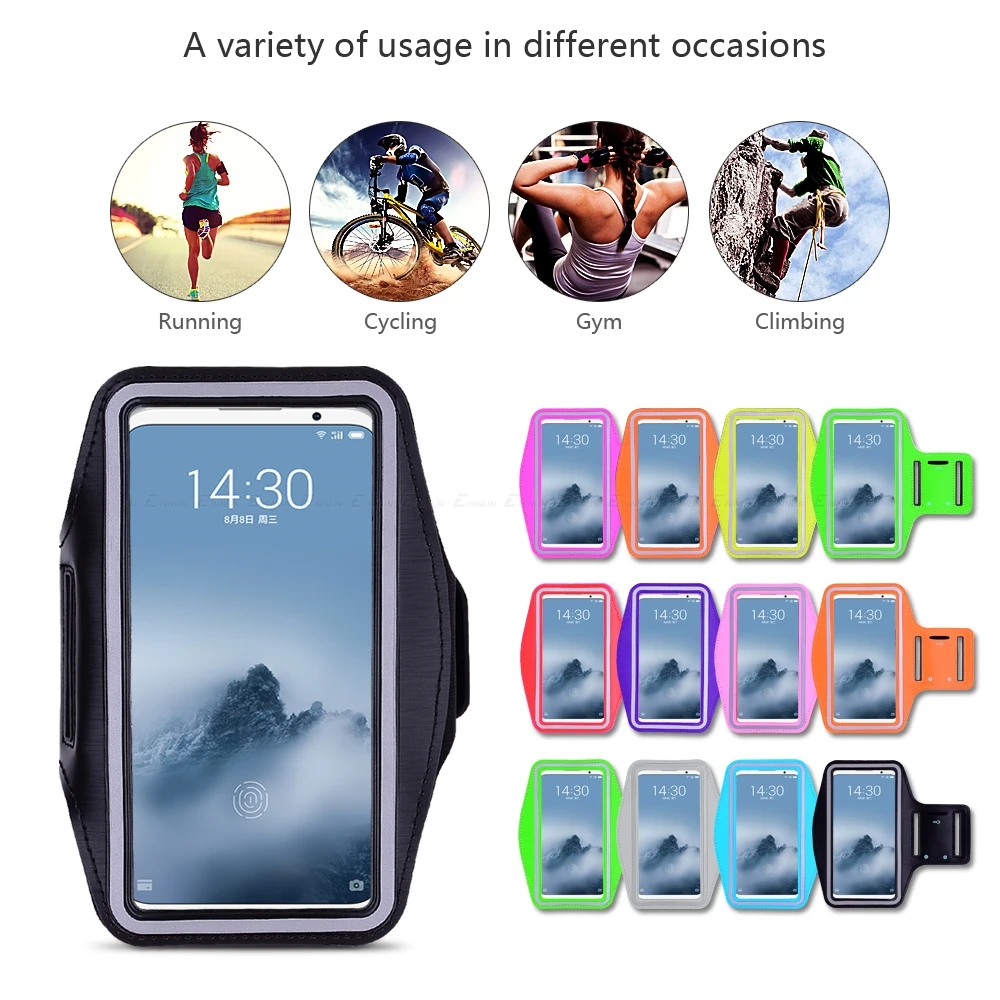 الذراع الفرقة غطاء حالة ل Meizu 16 s 16Xs 15 لايت 16th 16 X M8c M6T M6S M6 M5S M5C m5 ملاحظة برو 7 6 S 6 زائد الرياضة تشغيل الهاتف حقيبة