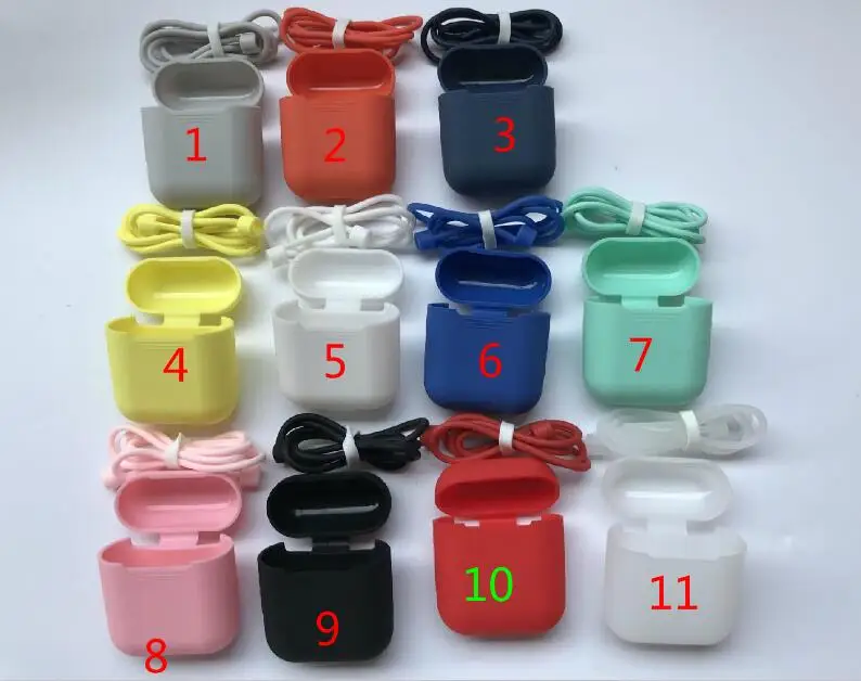 

2 in 1 Silicone Kits Protective Cover +Anti-lost Strape Shock-proof Silicone Rope For Airpods