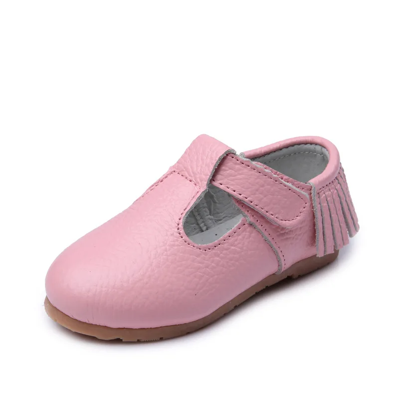 

JXYSY Spring Autumn Girls Shoes Leather Upper Solid Colour Hoop and Loop Closure Insole Length 14.4-22.5 cm Anti-Slippery Shoes
