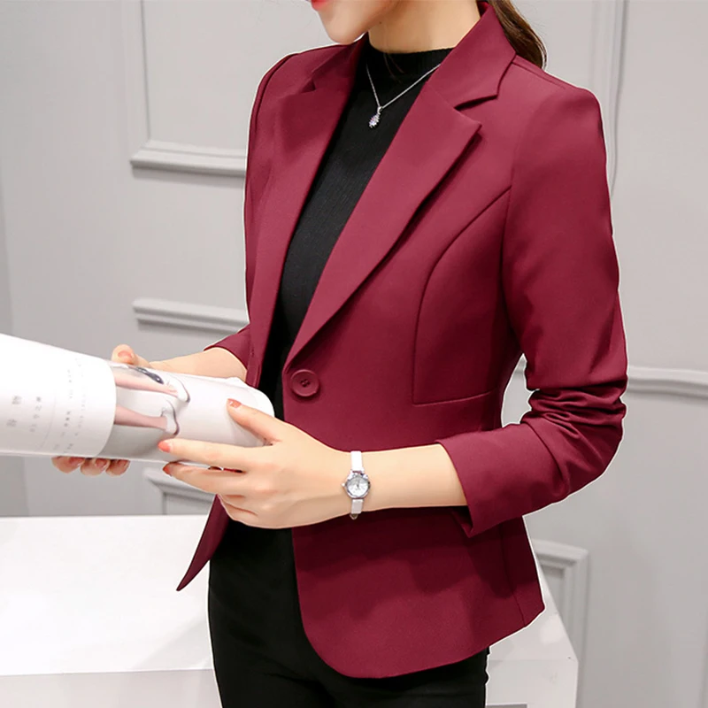 Abrigos mujer invierno, куртка с длинным рукавом, женский кардиган, Женская куртка, формальная, тонкая, для офиса, для работы, верхняя одежда, пальто для женщин, 1340 90 - Цвет: Wine Red