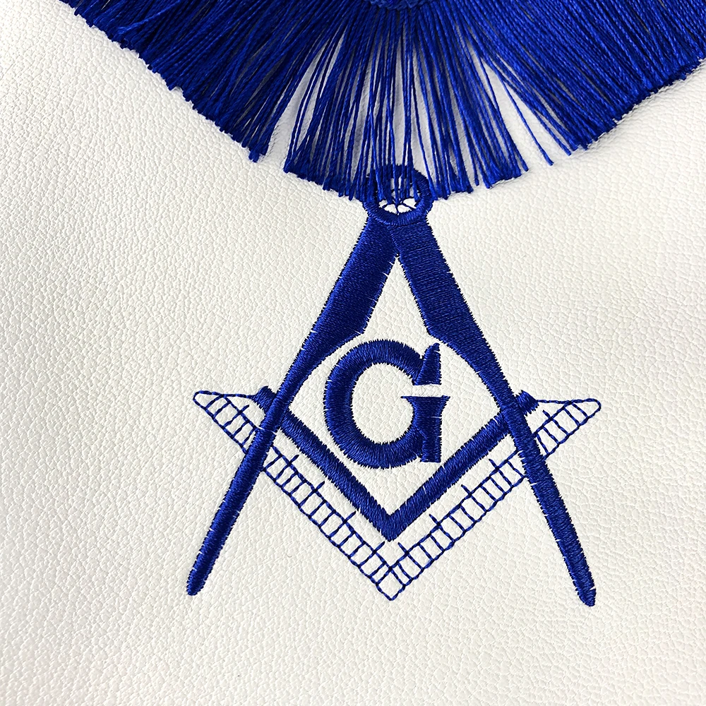 Masonic Royal Arch Hand Embroidered White Polyester Gloves Great gift for apprentice freemason member