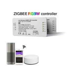 ZIGBEE ZLL bridge RGBW LED Controller dimmer strip Controller DC12/24V comptible with amazon echo plus hue zll standard