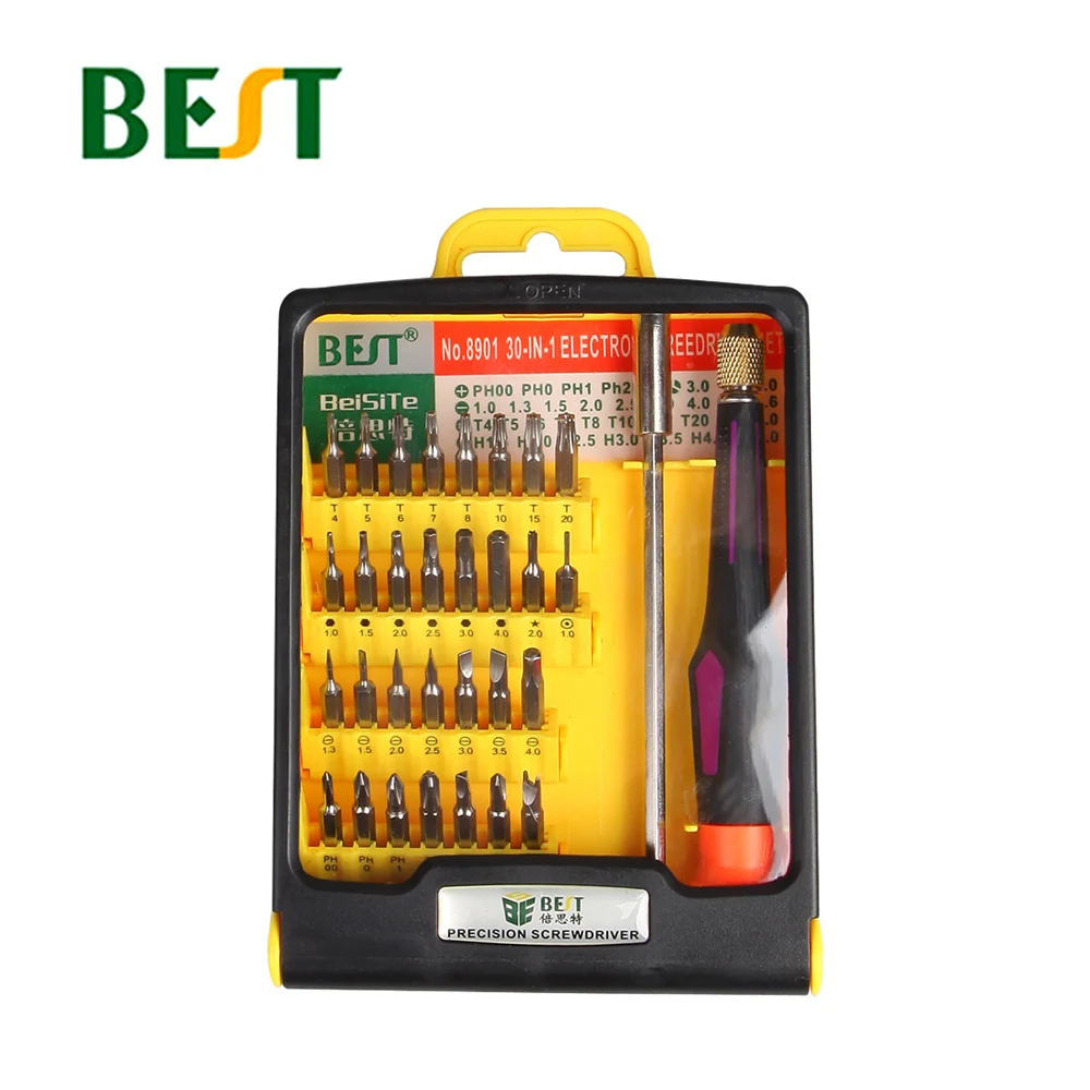 

Magnetic Screwdriver Set BEST 8901 31 In 1 Adjustable Long Pole Special Computer Phone Mobile Telecommunication Maintenance Tool