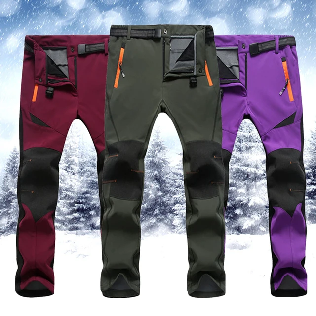 Winter Outwear Pants Men Women Thick Fleece Warm Waterproof Windbreaker