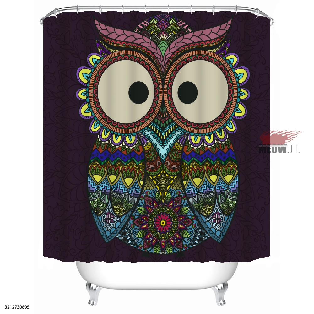 

Adorable logy Owl Cute Animal custom Shower Curtain Bathroom decor various sizes Free Shipping