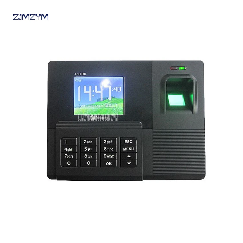 A-C030 fingerprint attendance punch card machine Biometric Fingerprint Time Attendance TCP IP TFT Energy-Saving Recorder Clock