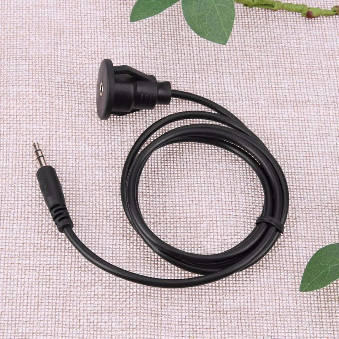 1M 3.5mm Jack Male to Female AUX Cable Waterproof Flush Mount Aux Extension Cables With Bracket Supports Car Boat Trailer Mayitr