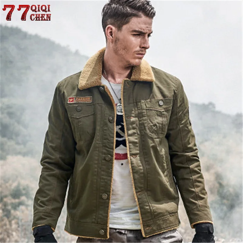  2019 Winter Bomber Jackets Men Military Army Outerwear Tactical Jackets Men Cotton Thicken Fur Coll