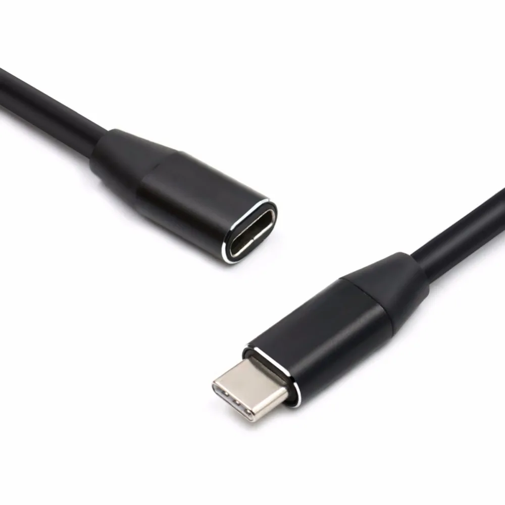 Тип C USB 3,1 мужчин и USB-C женщин для расширения данных Кабельный УДЛИНИТЕЛЬ шнур 1 м черный для ПК ТВ