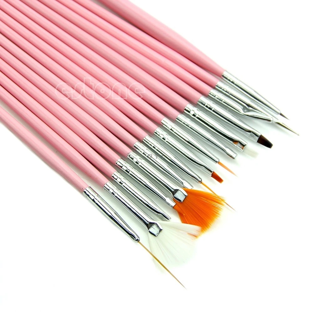 

15 Pcs Nail Art Acrylic UV Gel Design Brush Set Painting Pen Tips Tools kit New