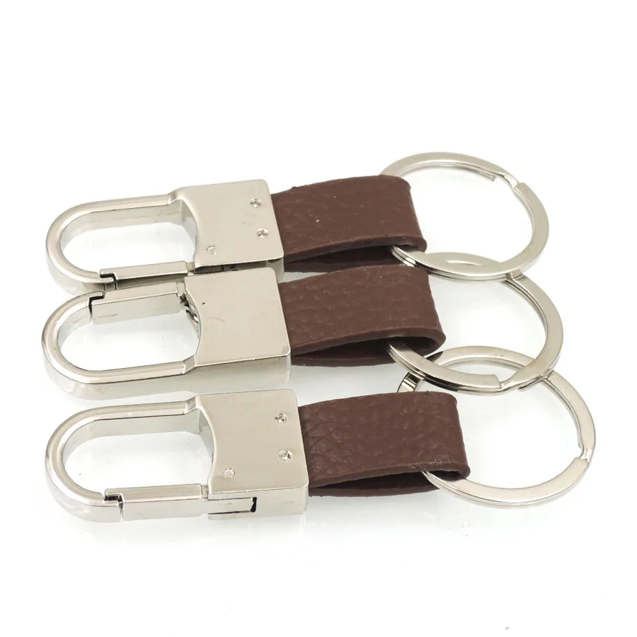 10pcs leather keychain genuiue leather brown gentlemen fashion strap