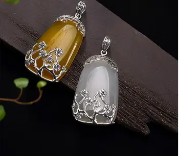 

925 Sterling Silver Pendant, necklace pendant, necklace, agate, Japanese and Korean sweater necklace.
