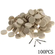 100 шт., 25 мм, аксессуары для Dremel, шерсть, войлок, полировка, шлифовальная полировальная подкладка+ 4 шт, 3,2 мм хвостовики для Dremel, роторный инструмент