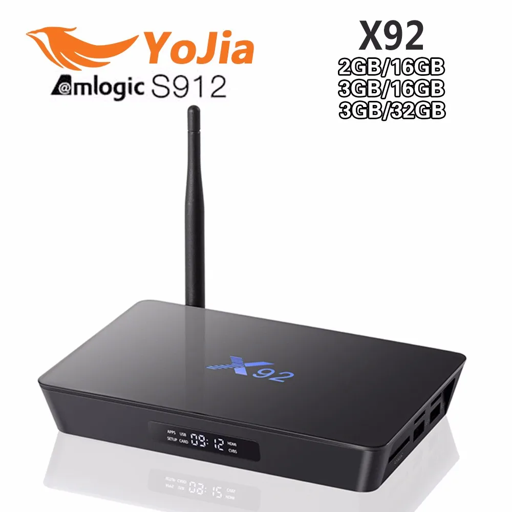 2G/3g 16 Гб/32 ГБ Смарт ТВ приставка X92 Amlogic S912 Android 7,1 ТВ приставка 4K медиаплеер OctaCore KD плеер 5G Wifi X92 приставка