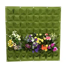 2 цвета 64 кармана вертикальный открытый сад войлочные растения Цветок растущий мешок Настенное подвесное кашпо