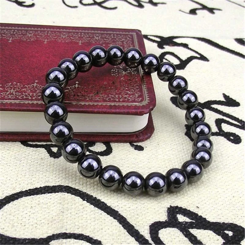 

Fashion Unisex Black Beads Bracelet for Men Women Jewelry Weight Loss Health Care Anti Fatigue Magnet Bangle Bracelets