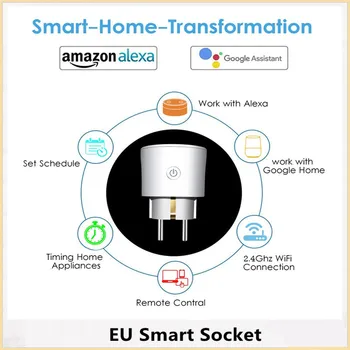 

Electrical Smart Socket EU Plug Home Transformation Outlet Adapter Charger Plates Wireless WIFI Remote Control Sockets
