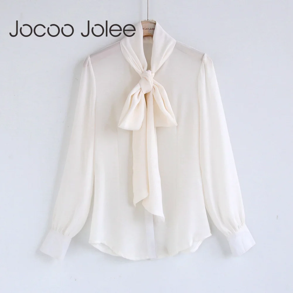 Модная шифоновая женская блузка Jocoo Jolee с длинным рукавом повседневные топы