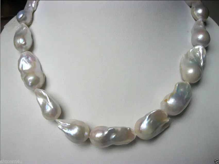 

Hot sale new Style >>>>>REAL HUGE AAA SOUTH SEA WHITE BAROQUE PEARL NECKLACE 18