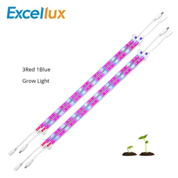 

4PCS 0.5M DC12V LED Grow Light 5630 LED Bar Light Waterproof Full Spectrum Growing Lighs 3Red 1Blue/LEDs for Greenhouse Plants