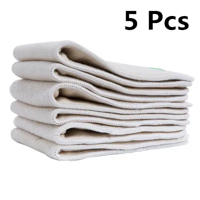 5 Pcs 10 шт. Детские многоразовые мягкие подгузники, 4 слоя конопляного хлопка, моющиеся дышащие подгузники для новорожденных, детские тканевые подгузники - Цвет: 5 Pcs