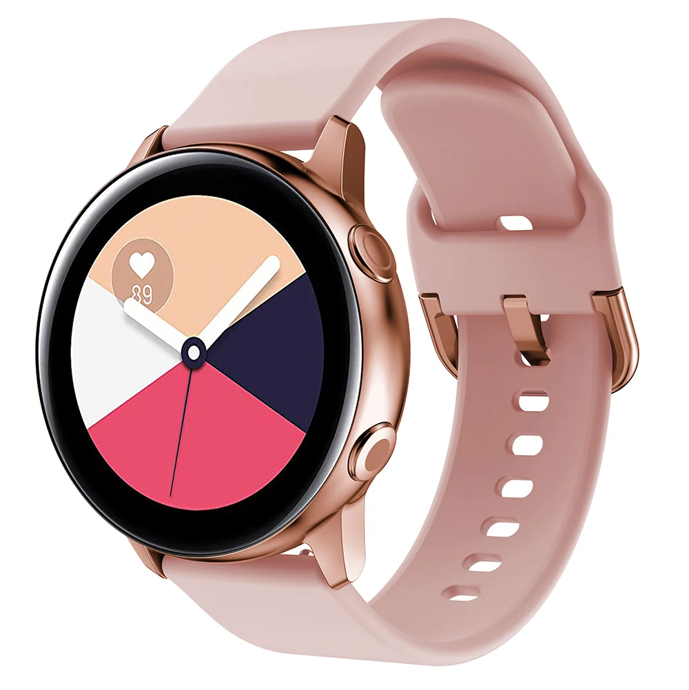 Силиконовый ремешок Amazfit GTS для samsung Galaxy Active Galaxy 42 мм, ремешок для samsung Galaxy Watch Active 20 мм, спортивный ремешок