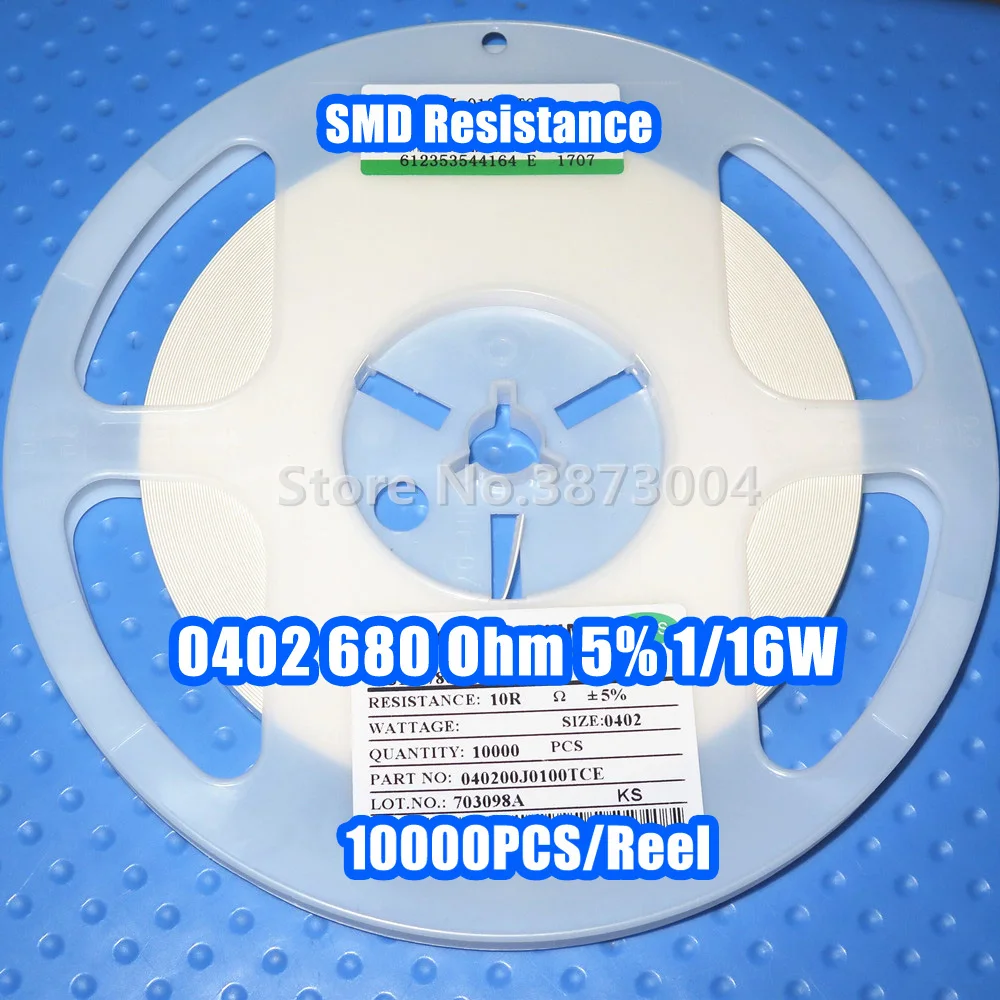 

1 Reel 0402 680R 680 Ohm 5% 1/16W SMD resistance 10000PCS/Reel