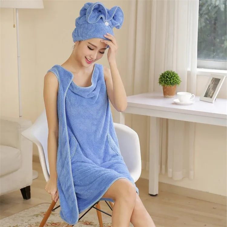 Soft skin friendly bath wear towel tickening microfiber bath skirt cute