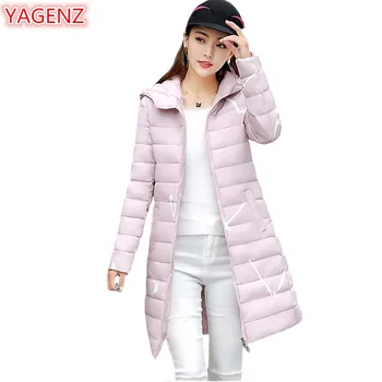 

YAGENZ New Winter Jacket Women Parkas Coat Fashion Printing Cotton Women's clothing Long section Female student Hooded Coat 694