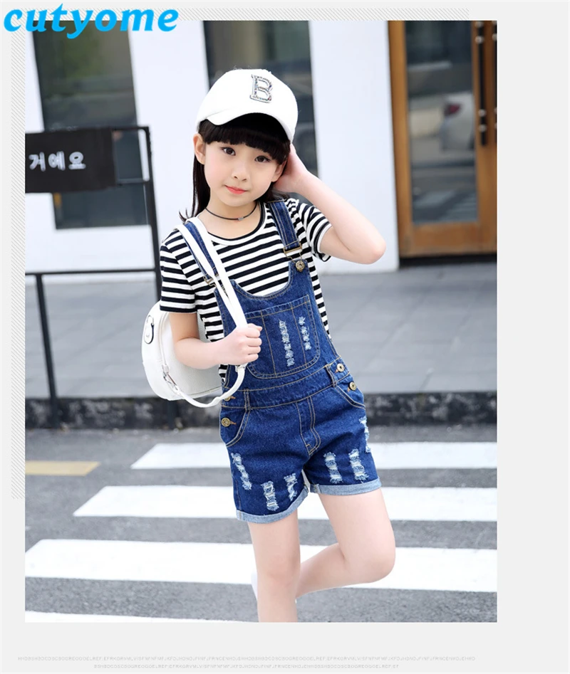 teenage girls denim shorts set02