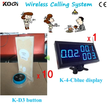 

Wireless Calling System(Full Set Including 1pcs Receiver +10pcs Table Button +10pcs Menu Holder)