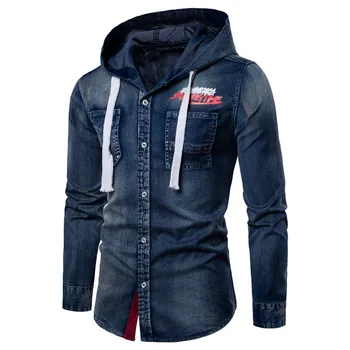 

2018 New shirt men's long-sleeve hooded shirt casual business style men's shirt men's fashion shirt plus size M-3XL